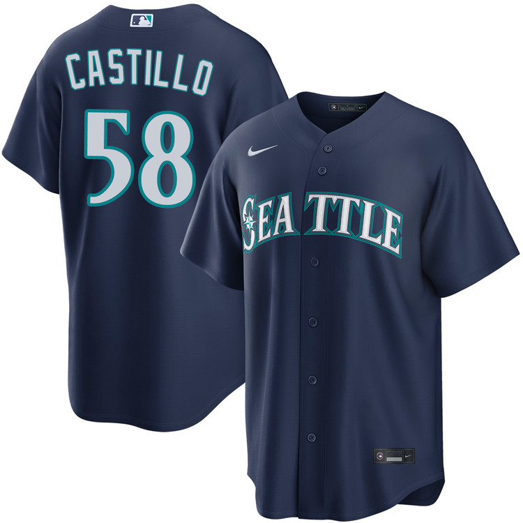 Luis Castillo Seattle Mariners Navy Road Jersey by NIKE