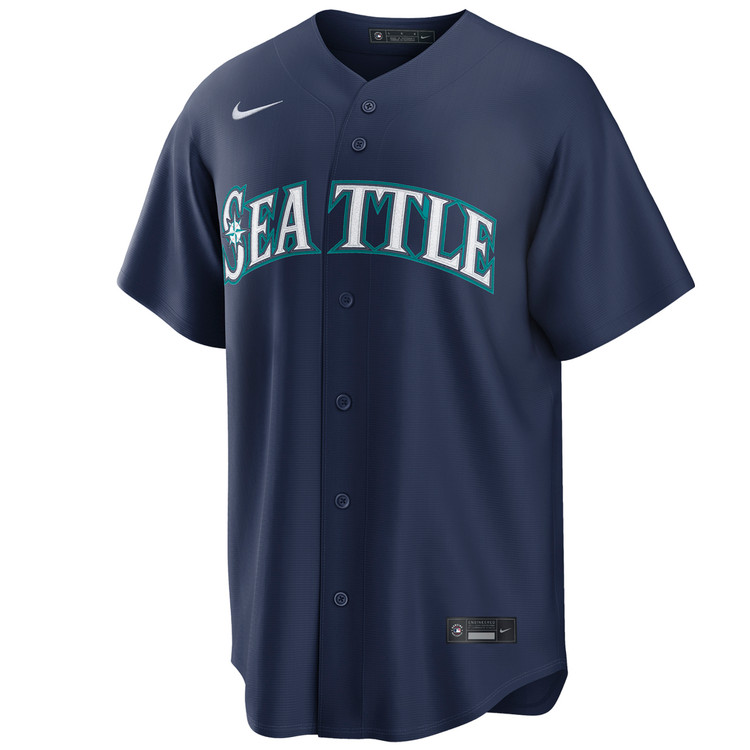 Ken Griffey Jr. Seattle Mariners Navy Road Jersey by NIKE