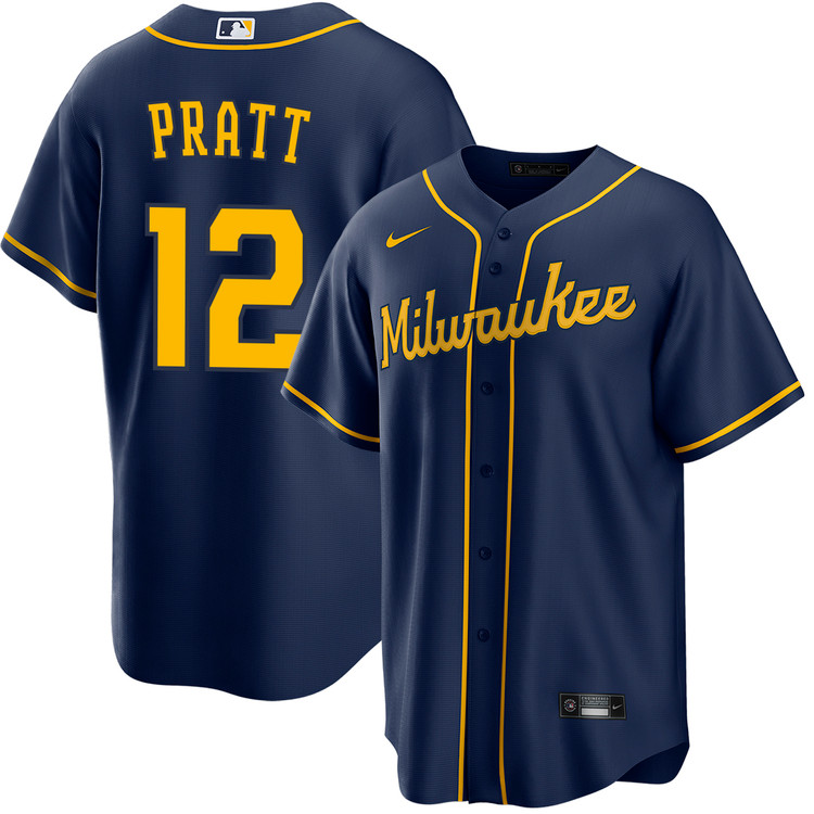 Cooper Pratt Milwaukee Brewers Alternate Navy Jersey by NIKE