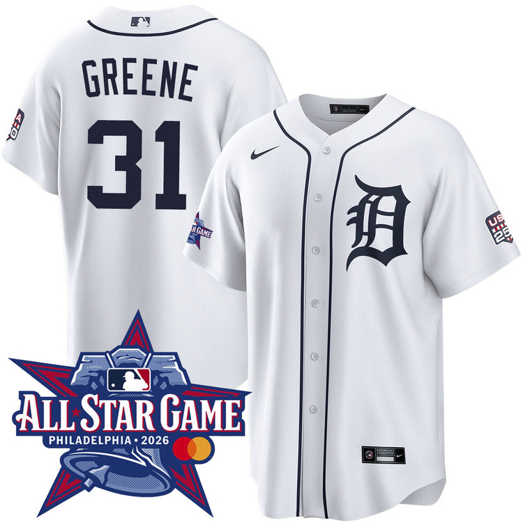 2026　WBC　02　林夏蕾　リンシャーレイ　応援　野球ユニフォーム　ホワイト Riley Greene Detroit Tigers 2026 All-Star Game Home Jersey by NIKE