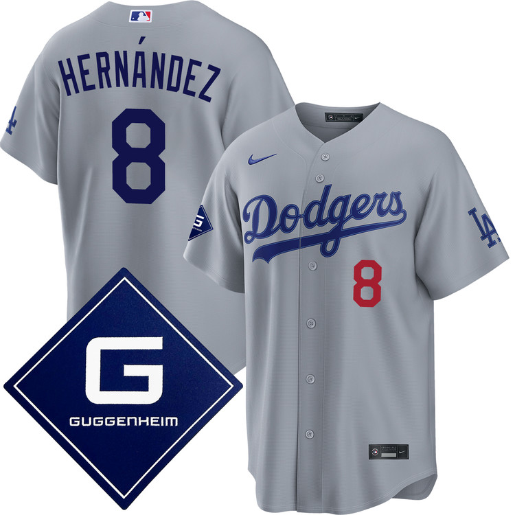 【現地公式店購入】 Nike Dodgers Hernández ユニフォーム Kiké Hernández Los Angeles Dodgers Road Guggenheim Patch Stadium