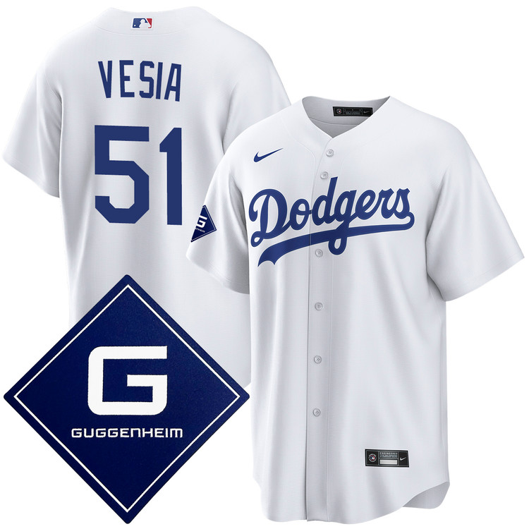 Alex Vesia Los Angeles Dodgers Home Guggenheim Patch Jersey by