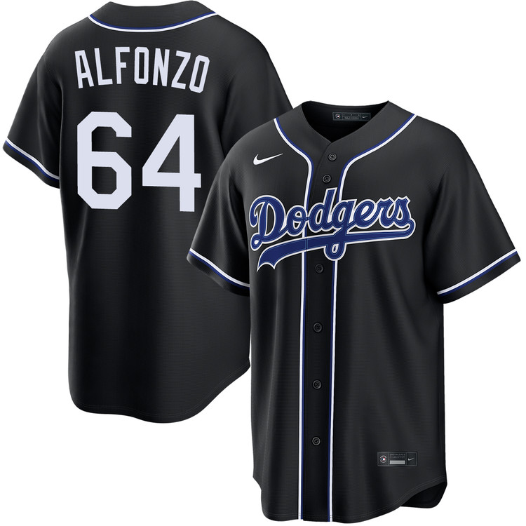 Los Angeles Dodgers ユニフォーム XL Eliezer Alfonzo Los Angeles Dodgers Black Carbon Jersey by NIKE