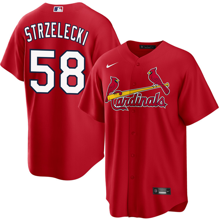 Peter Strzelecki St. Louis Cardinals Alternate Red Jersey by NIKE
