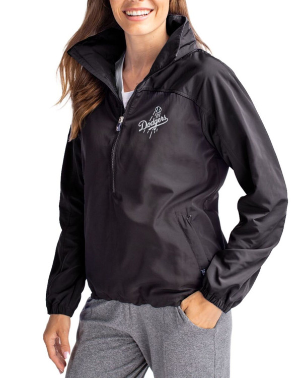 Los Angeles Dodgers Mono Women's Black Charter Packable Half Zip