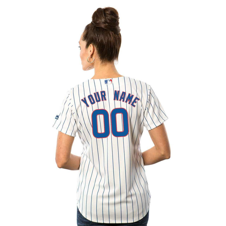Chicago Cubs Womens Personalized Home Jersey by Majestic at SportsWorldChicago