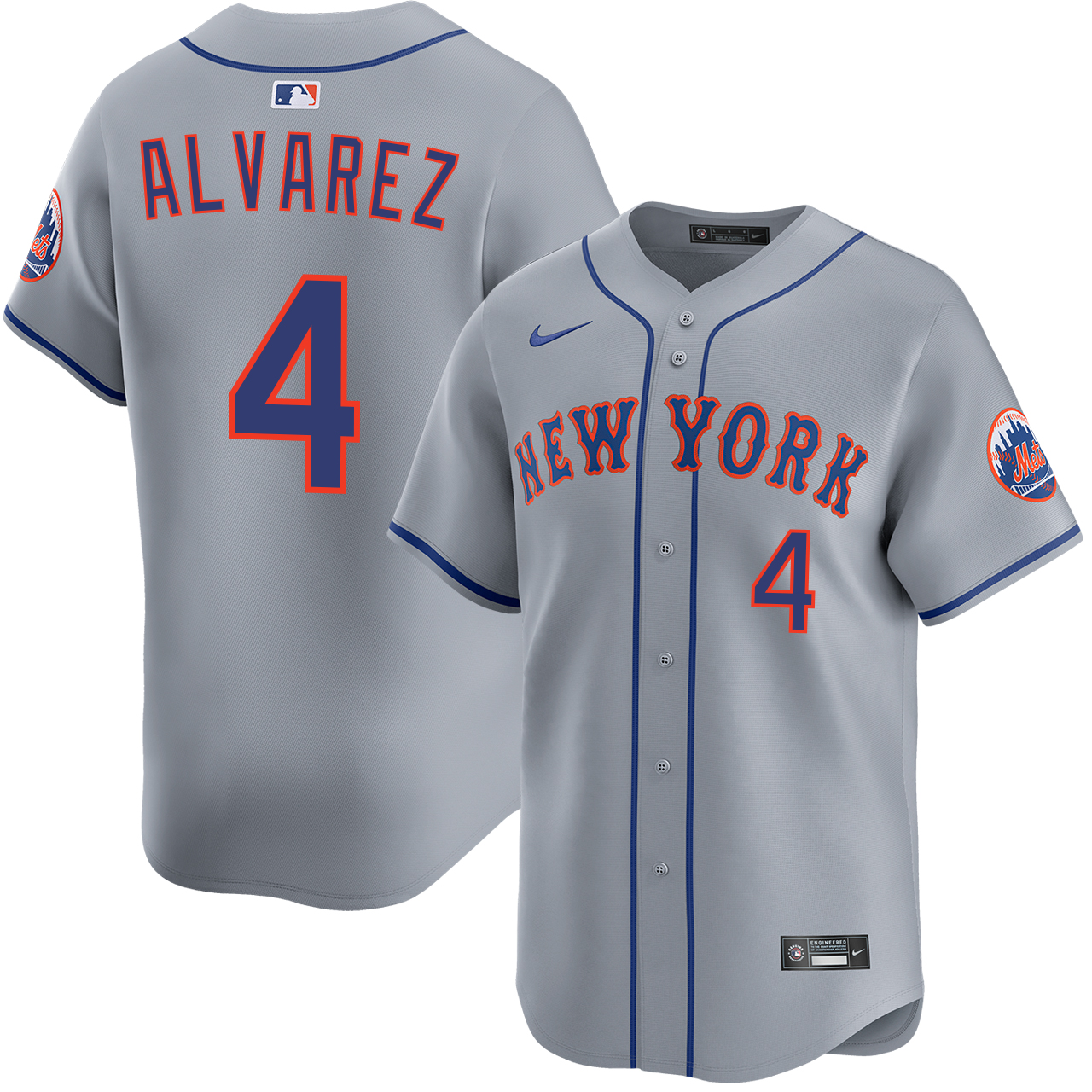 Francisco Alvarez New York Mets Road Gray Limited Jersey by NIKE