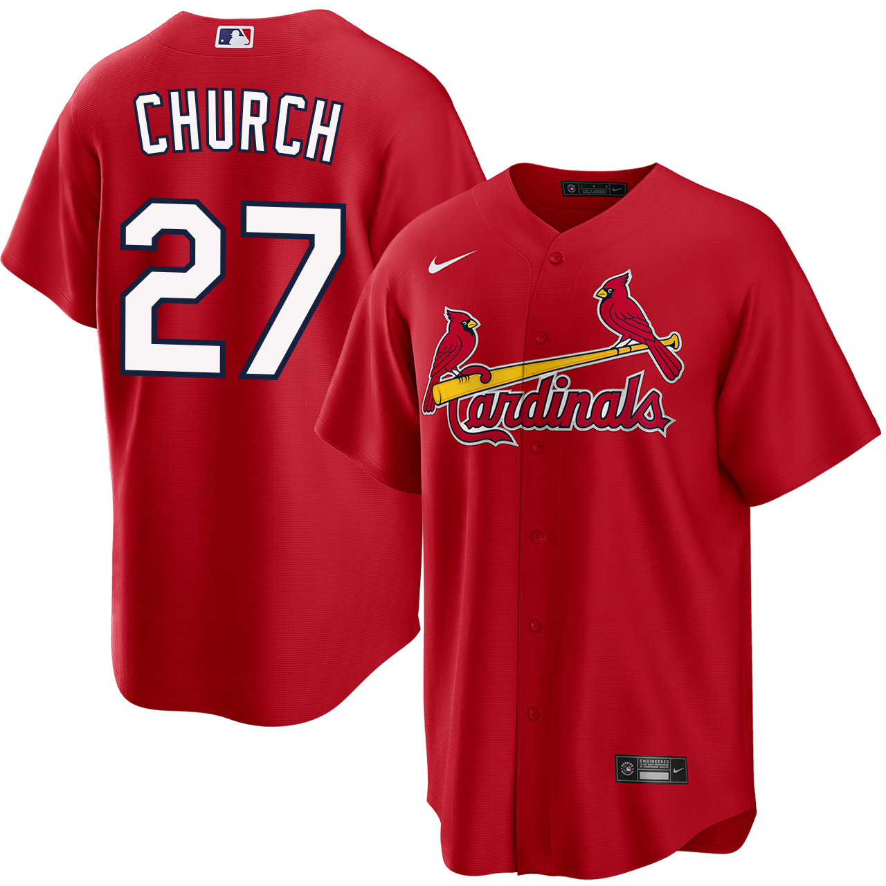 Nathan Church St. Louis Cardinals Alternate Red Jersey by NIKE