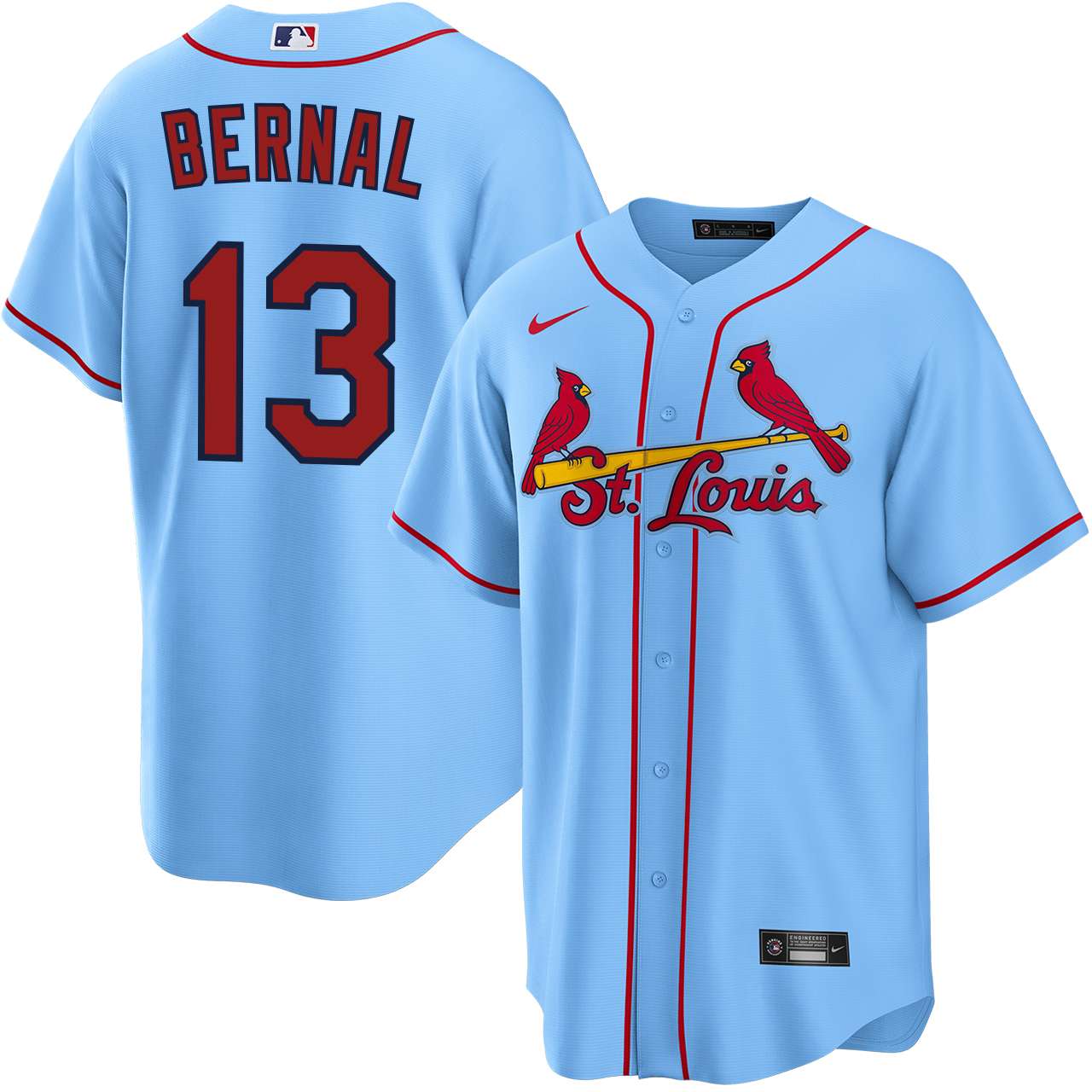 Leonardo Bernal St. Louis Cardinals Alternate Light Blue Jersey by