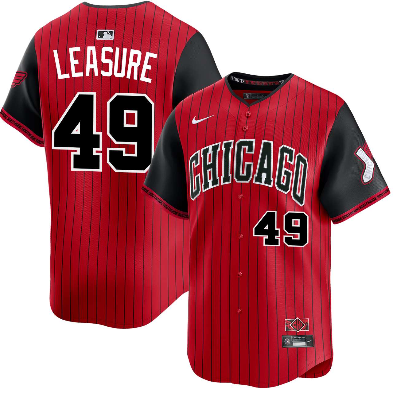 NIKE - レッドソックス ベースボール シャツ メンズ S MLB オフィシャル ナイキ 大リーグ ユニフォーム ゲームシャツ ジャージ スウッシュ 重ね着 Jordan Leasure Chicago White Sox City Connect Limited Jersey by