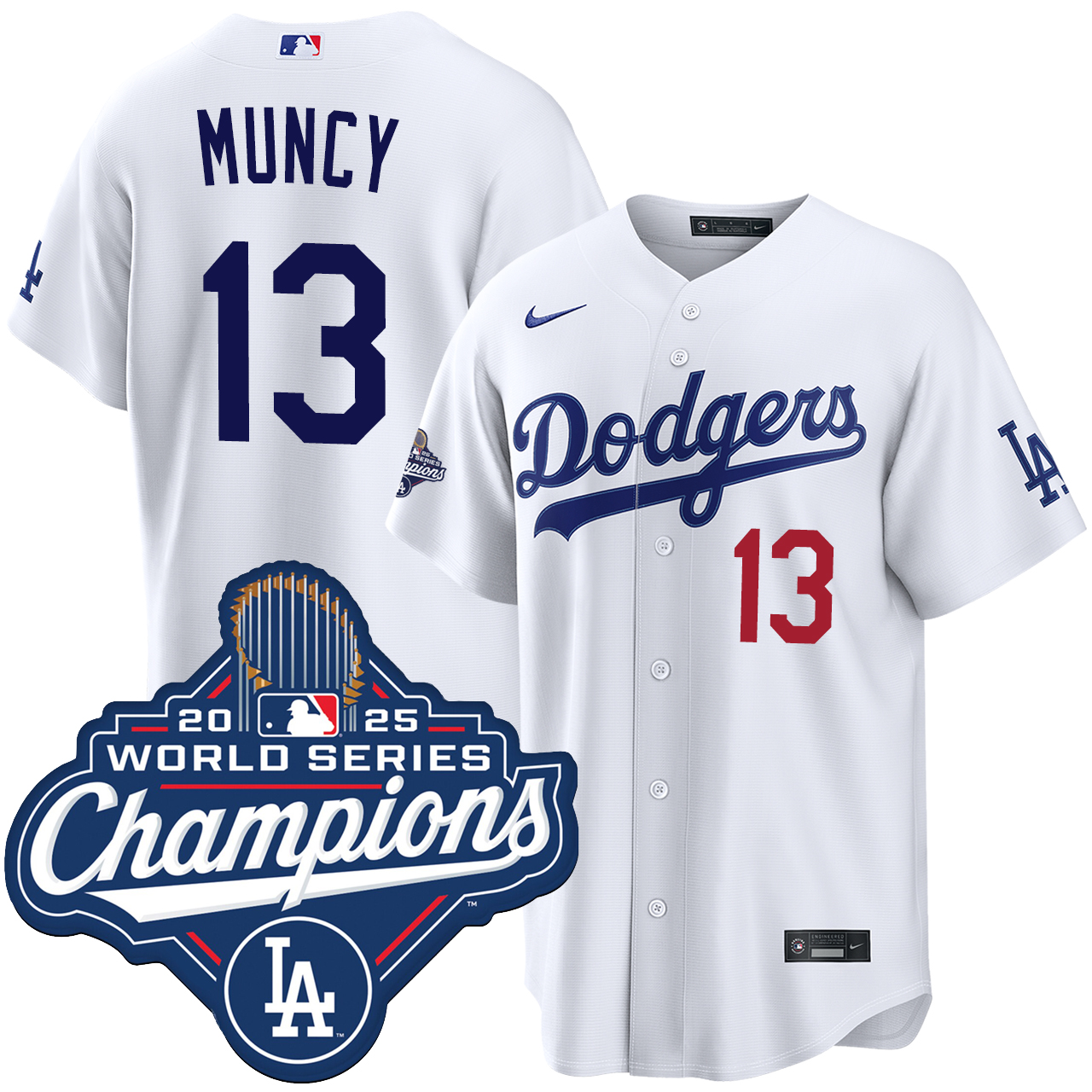 Max Muncy Los Angeles Dodgers Home World Series Champions Stadium