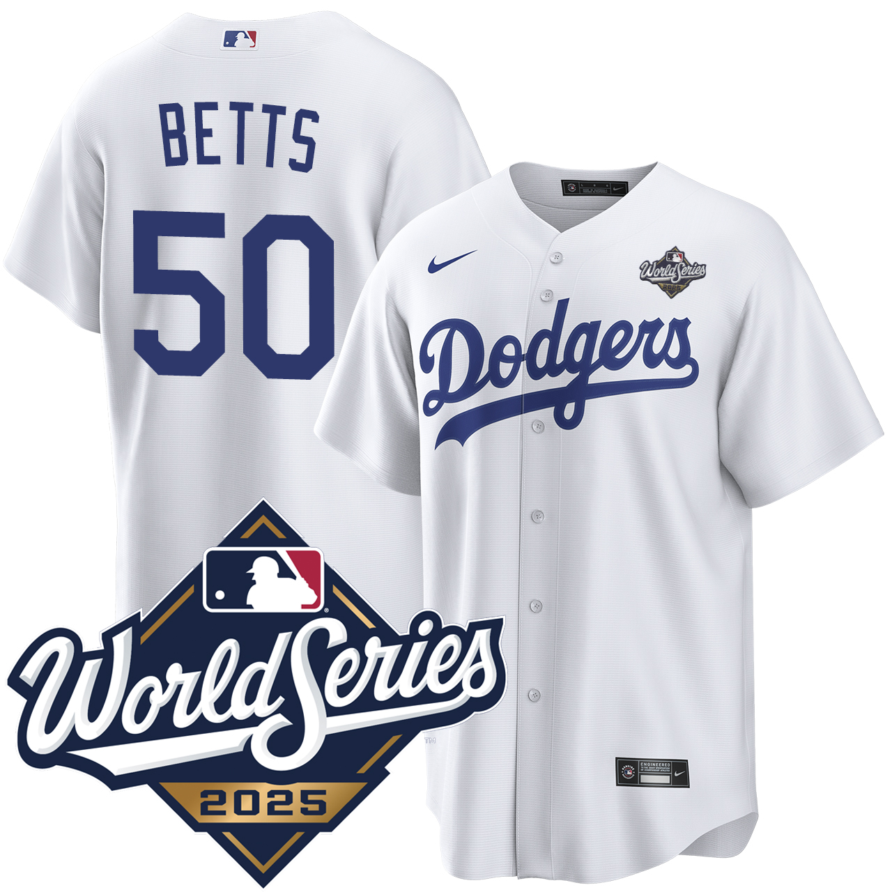 ロサンゼルス・ドジャース Mookie Betts ベッツ ユニフォーム Mookie Betts Los Angeles Dodgers Home World Series Jersey by NIKE