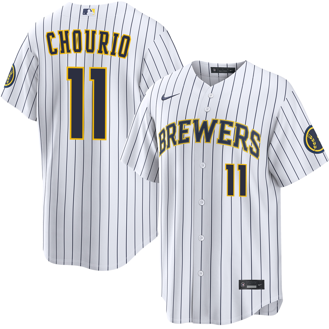 Jackson Chourio Milwaukee Brewers Alternate Home Stadium Jersey by
