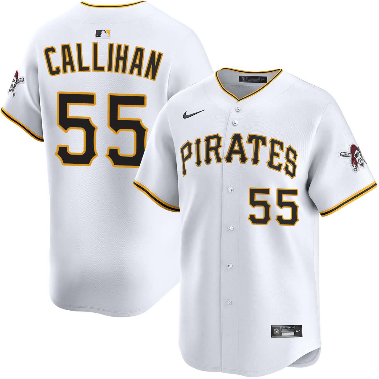 Tyler Callihan Pittsburgh Pirates Home Limited Jersey by NIKE