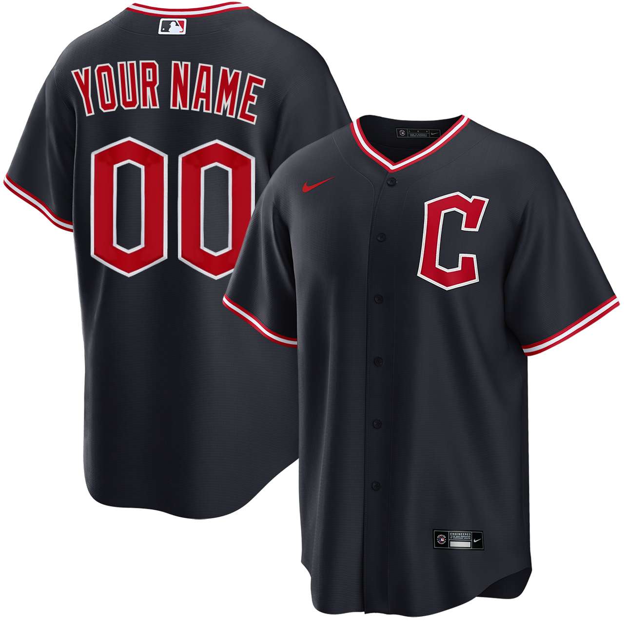 Cleveland Guardians Personalized Alternate Navy Jersey by NIKE
