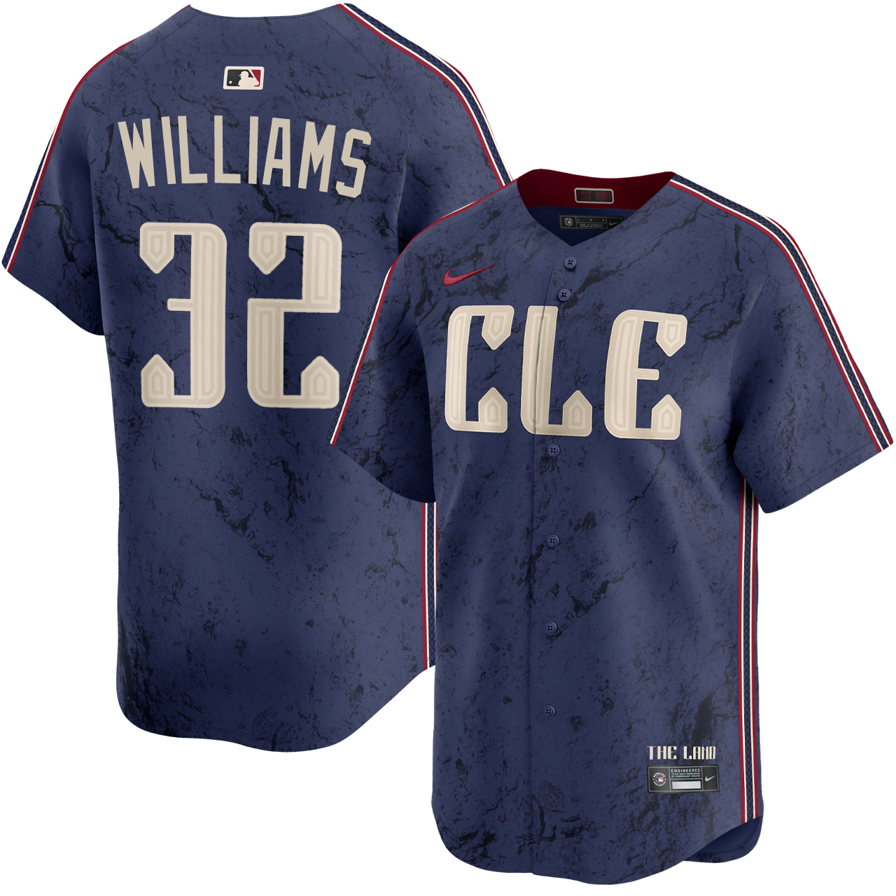 BtW klub outside FC限定　キャンバス　ニニー Gavin Williams Cleveland Guardians City Connect Limited Jersey by