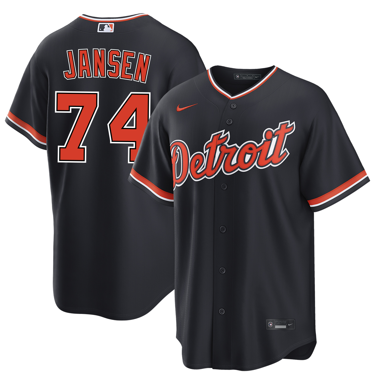 Kenley Jansen Detroit Tigers Alternate Navy Jersey by NIKE