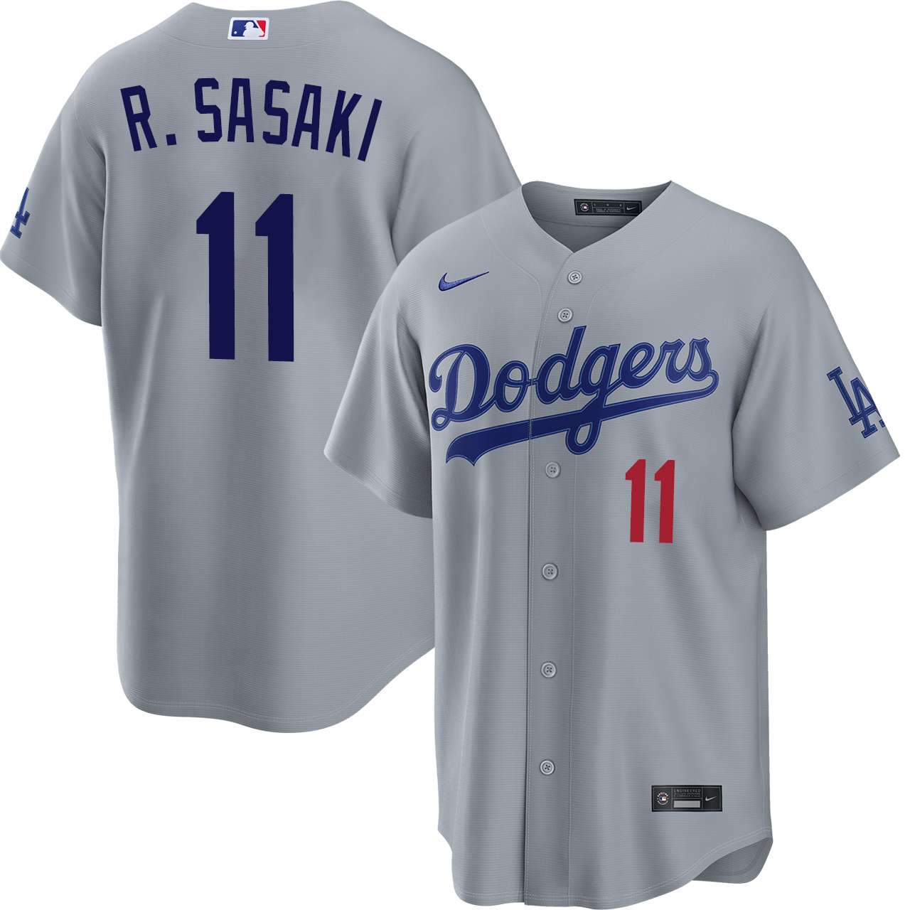 【5/13限定配布】Dodgers ユニフォーム R. SASAKI 11 Roki Sasaki Los Angeles Dodgers Road Stadium Jersey by NIKE