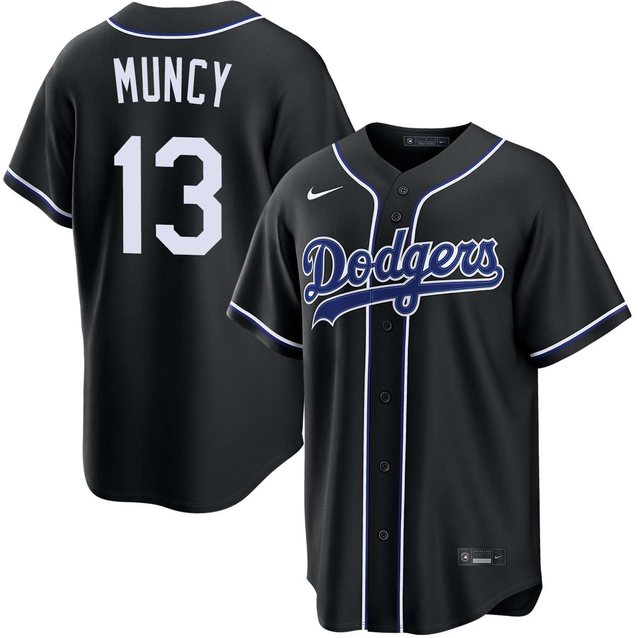 Max Muncy Los Angeles Dodgers Black Carbon Jersey by NIKE