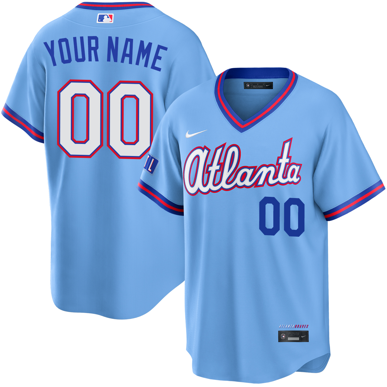 ★Atlanta Braves 2026 City Connect 7 3/4 Atlanta Braves Personalized Powder Blue 2026 City Connect Stadium