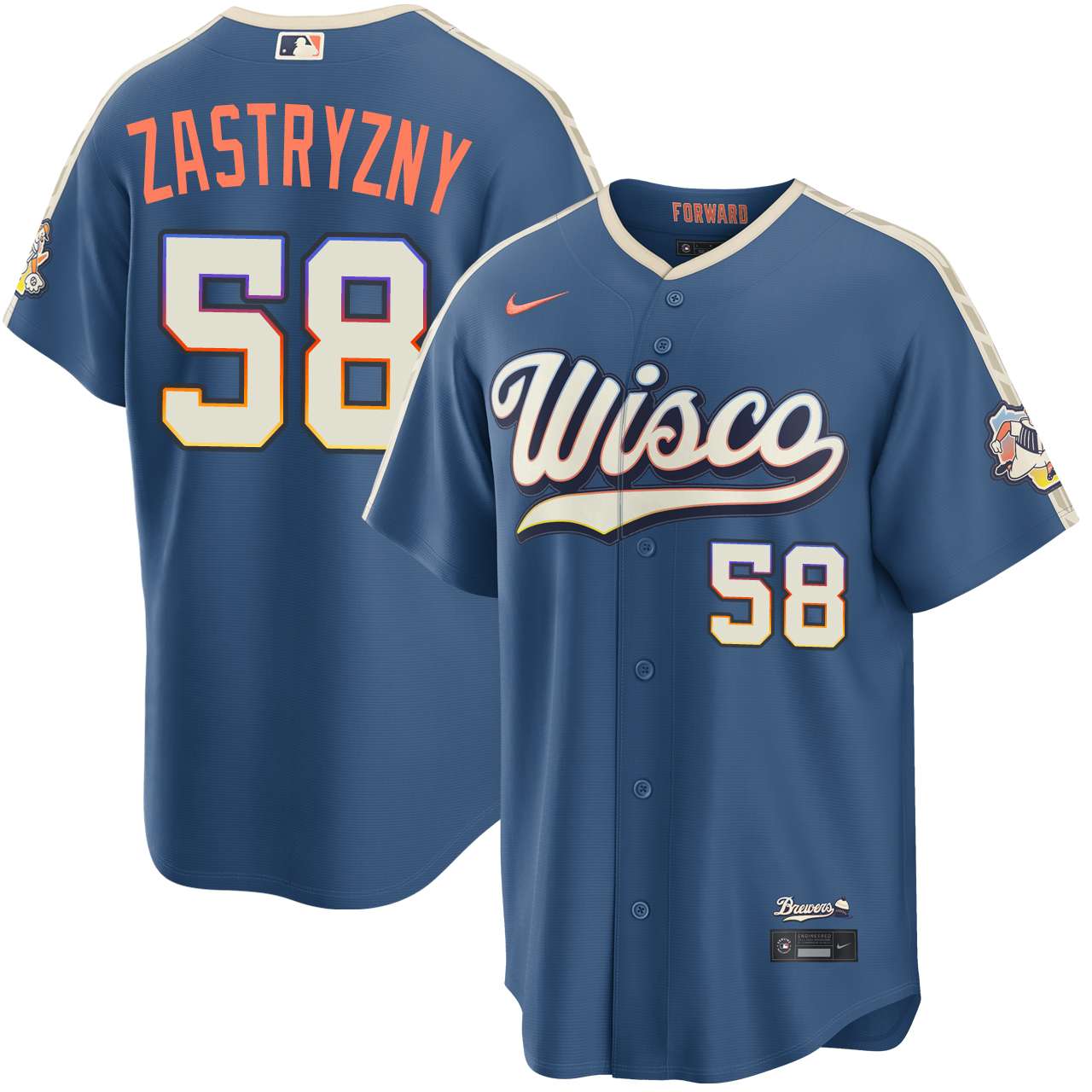Rob Zastryzny Milwaukee Brewers Mineral Blue 2026 City Connect