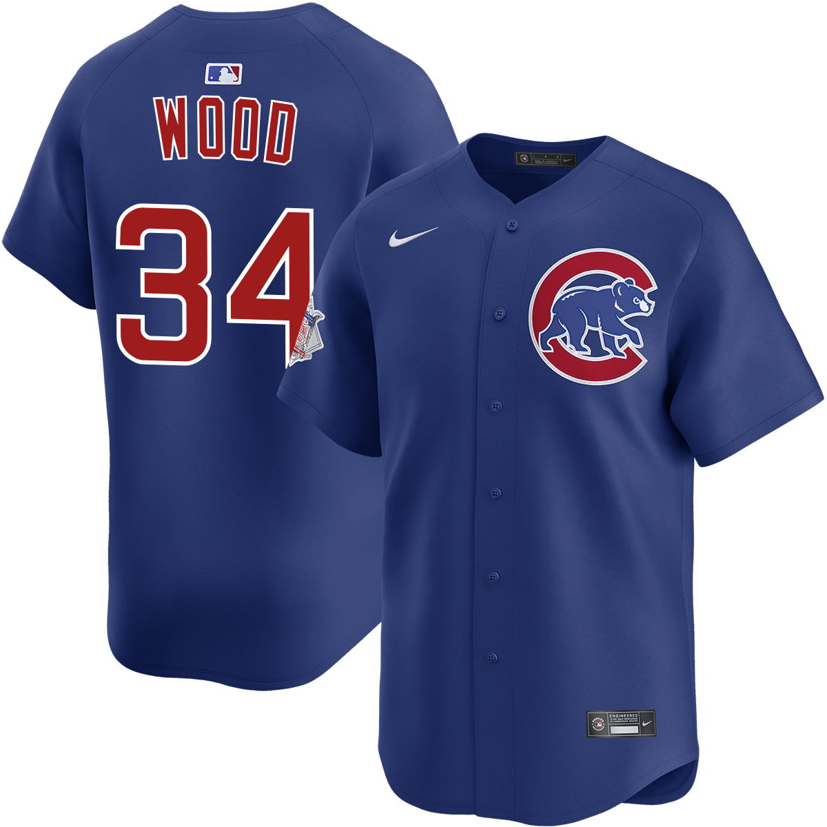WBCQ　22　一粒　イーリー　応援　野球ユニフォーム　（ブルー） Kerry Wood Chicago Cubs Alternate Royal Limited Jersey by NIKE