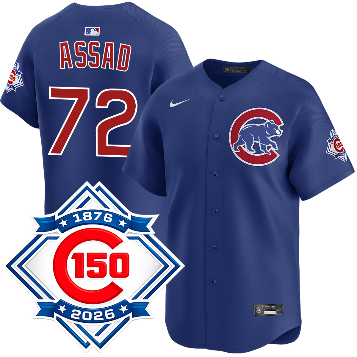 Javier Assad Chicago Cubs Alternate Royal 150th Anniversary