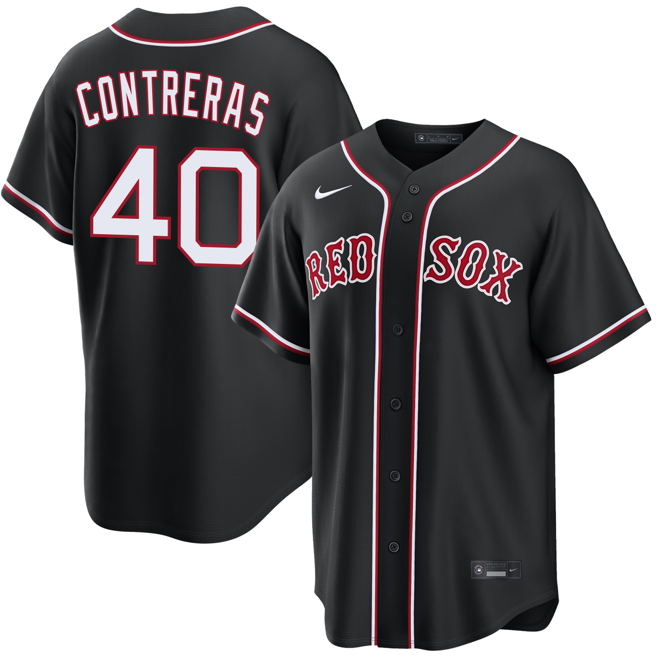 Willson Contreras Boston Red Sox Black Out Jersey by NIKE