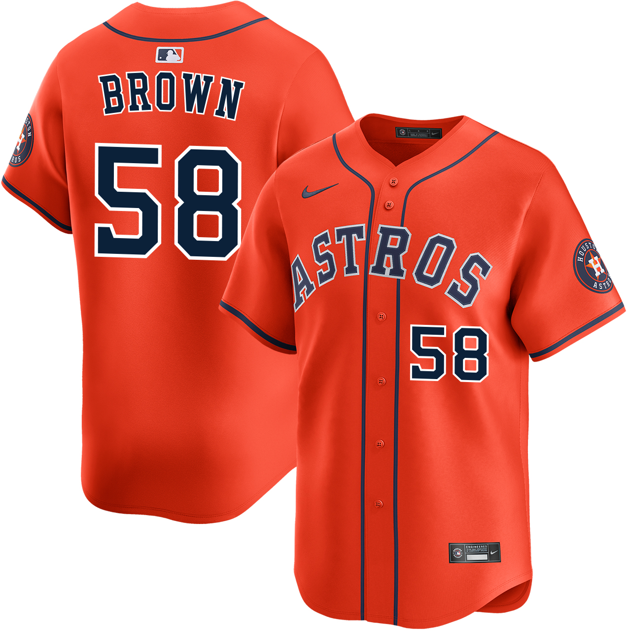 Hunter Brown Houston Astros Alternate Orange Limited Jersey by