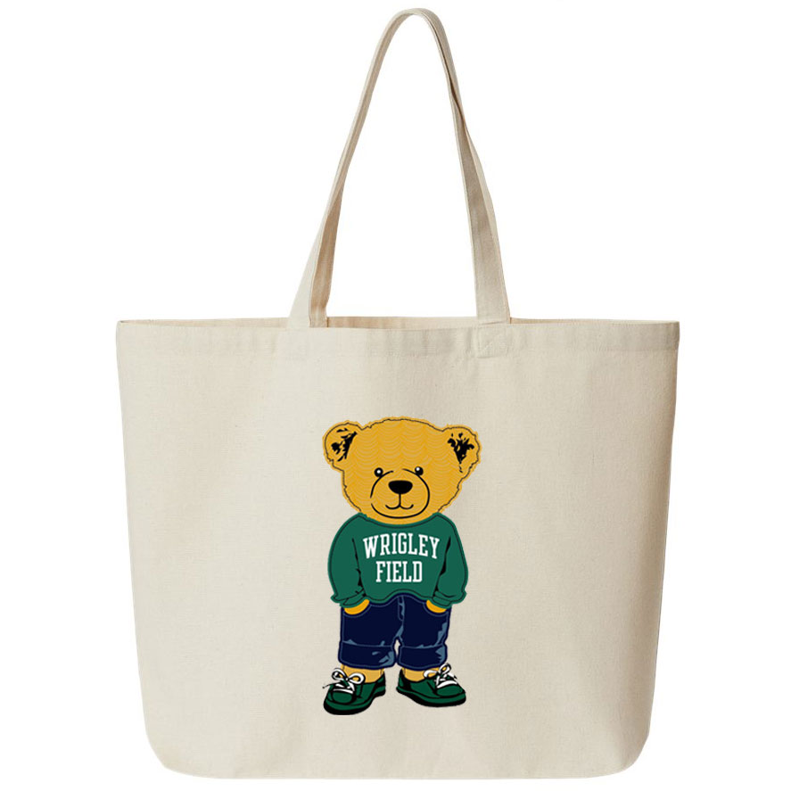バッグ Bear Wrigley Field Bear Jumbo Midweight Gusseted Canvas Tote