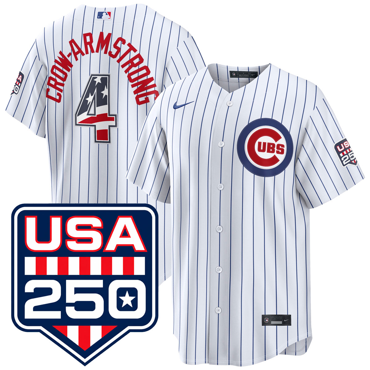 Pete Crow-Armstrong Chicago Cubs USA 250 Fourth of July Home