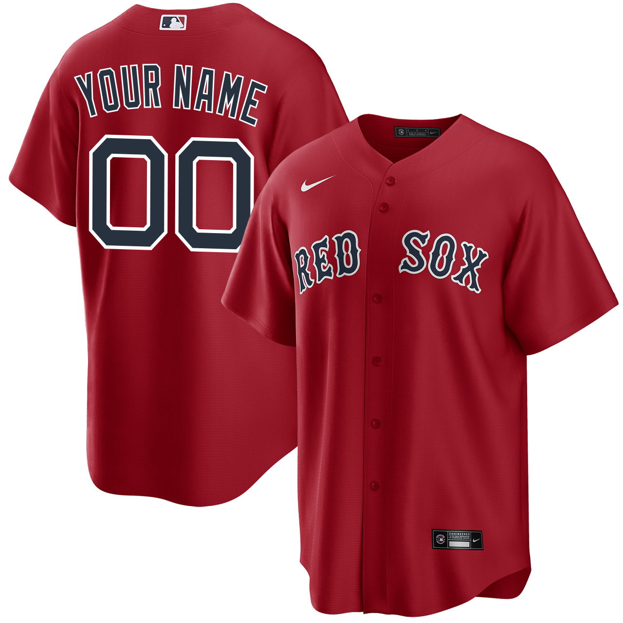 Boston Red Sox Personalized Alternate Red Jersey by NIKE