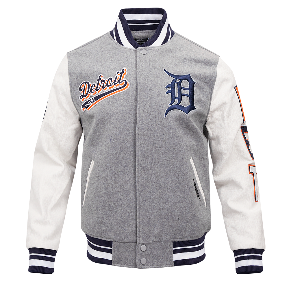 Detroit Tigers Heather Grey and White and Midnight Navy Script