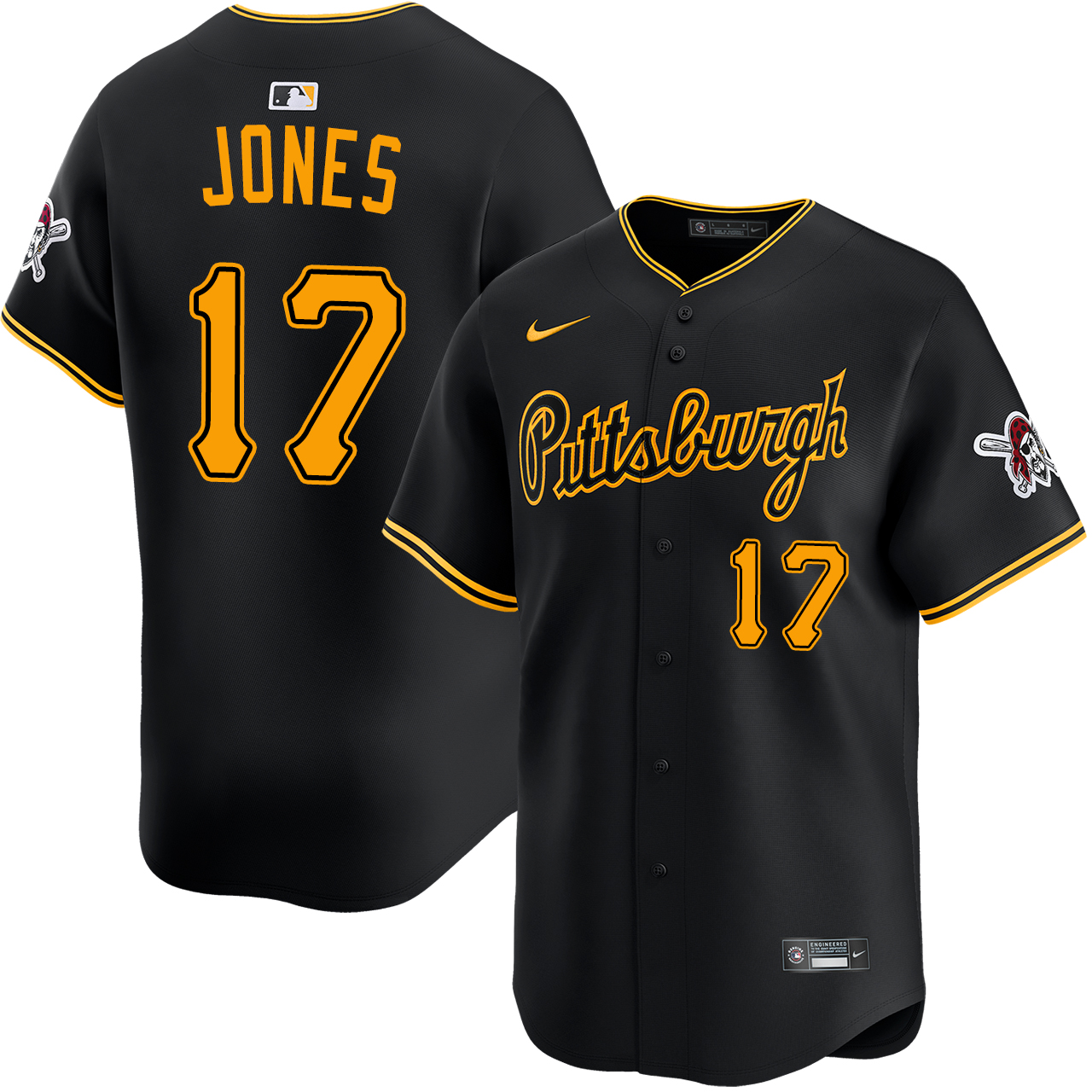 17シャツ Jared Jones Pittsburgh Pirates Alternate Road Limited Jersey by