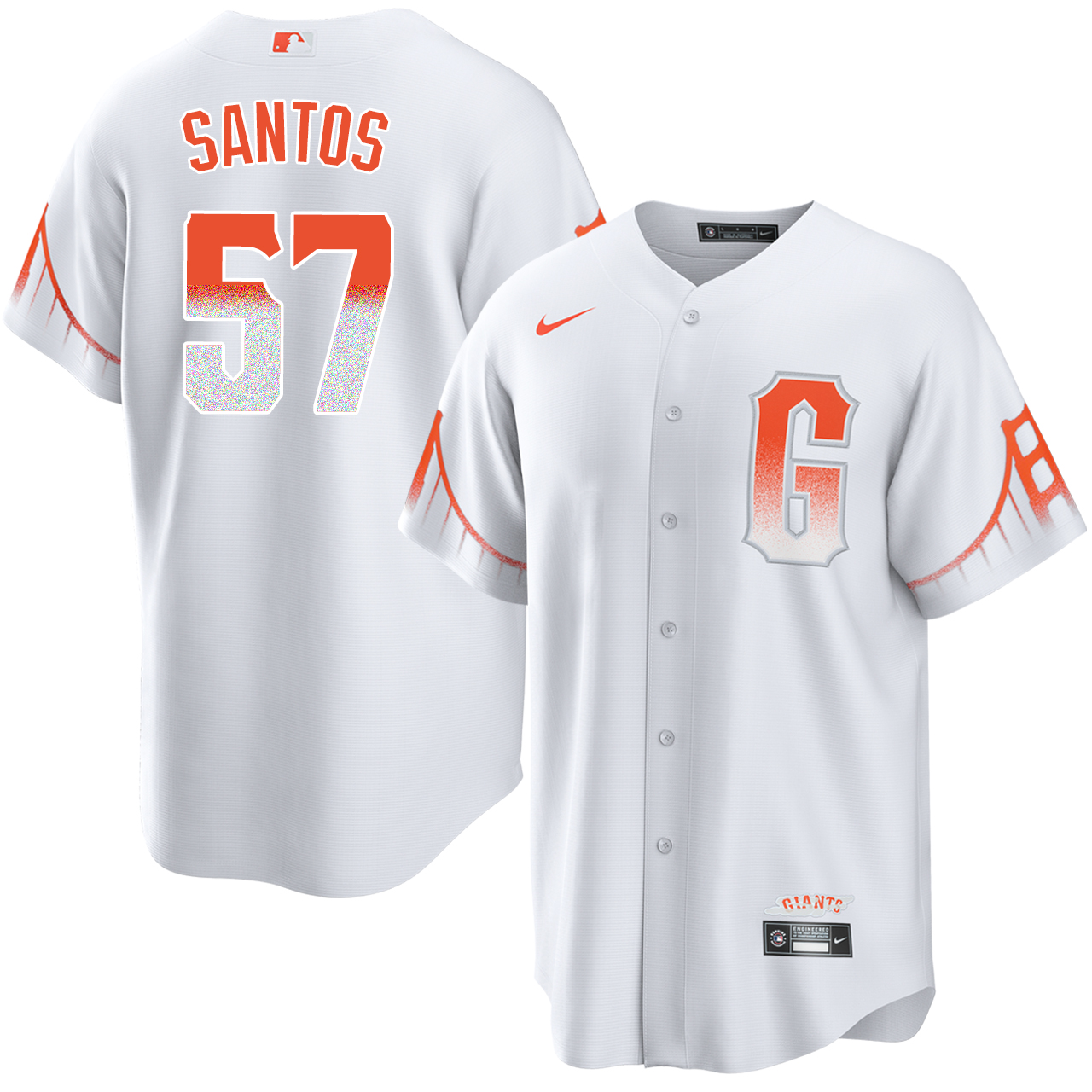 NIKEナイキ サントスFCユニフォーム 白 ホワイト XL SFCゲームシャツ Gregory Santos San Francisco Giants White City Connect Jersey by