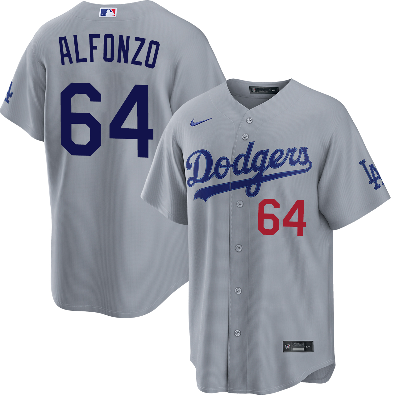 Eliezer Alfonzo Los Angeles Dodgers Road Stadium Jersey by NIKE