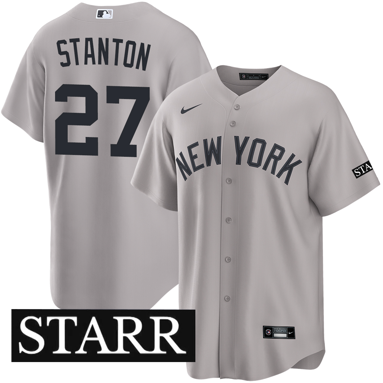 Giancarlo Stanton New York Yankees Road Starr Patch Jersey by NIKE