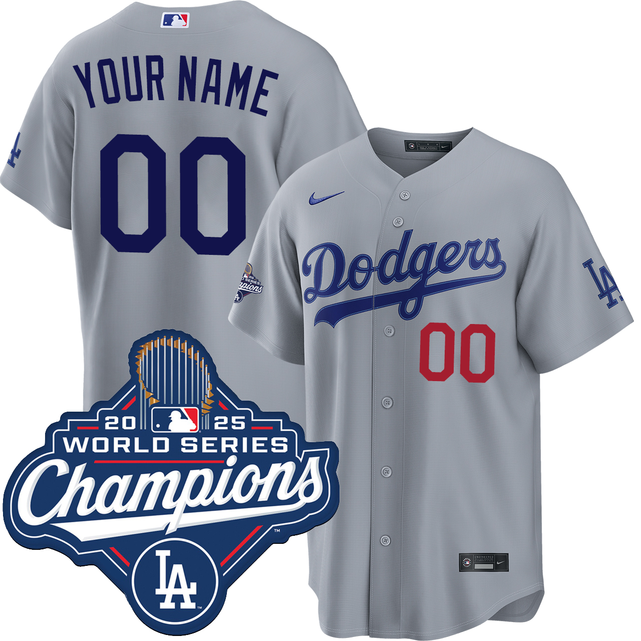 Los Angeles Dodgers Personalized Road World Series Champions