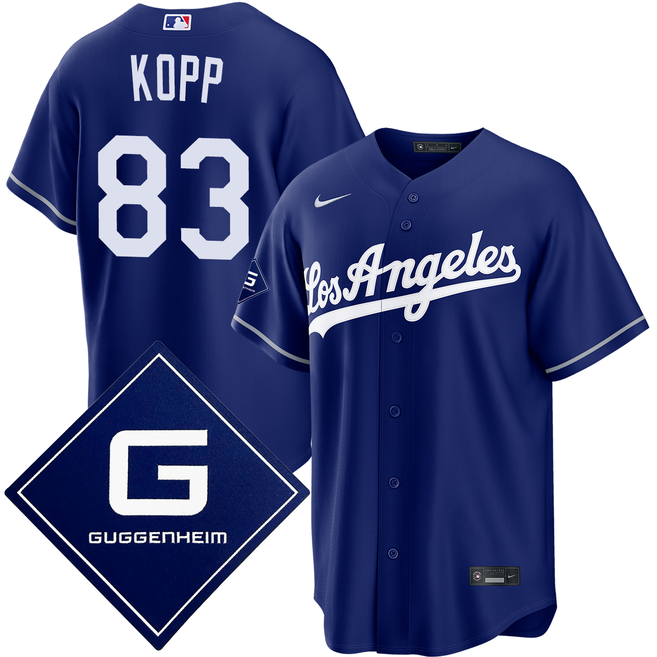 Los Angeles Dodgers 限定　ユニフォーム Ronan Kopp Los Angeles Dodgers Alternate Royal Guggenheim Patch