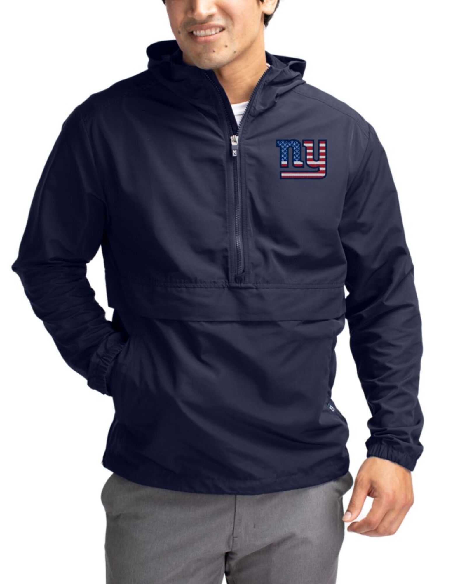 New York Giants Americana Charter Packable Half Zip Anorak Jacket