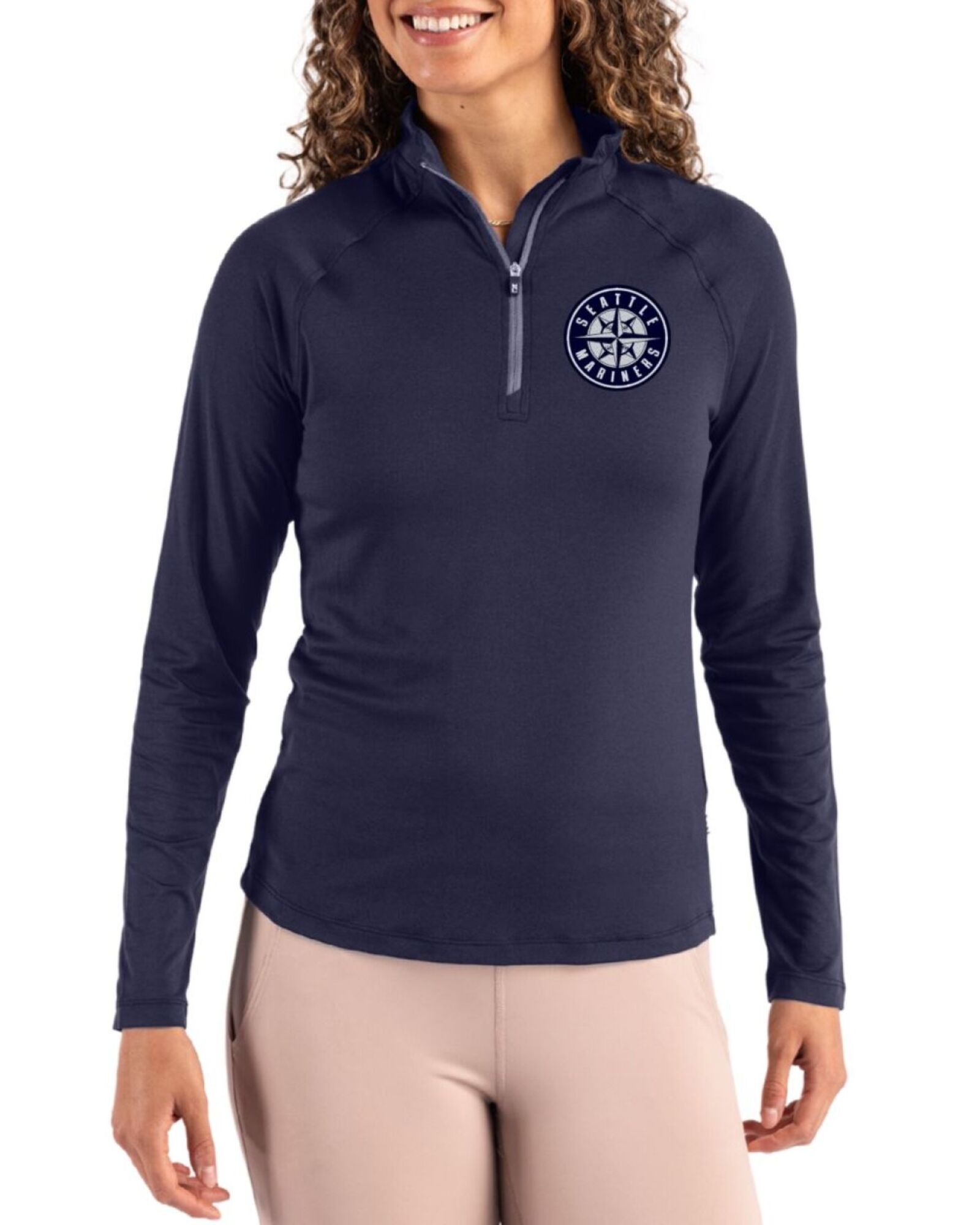Seattle Mariners Mono Women's Navy Blue Coastline Double Peached