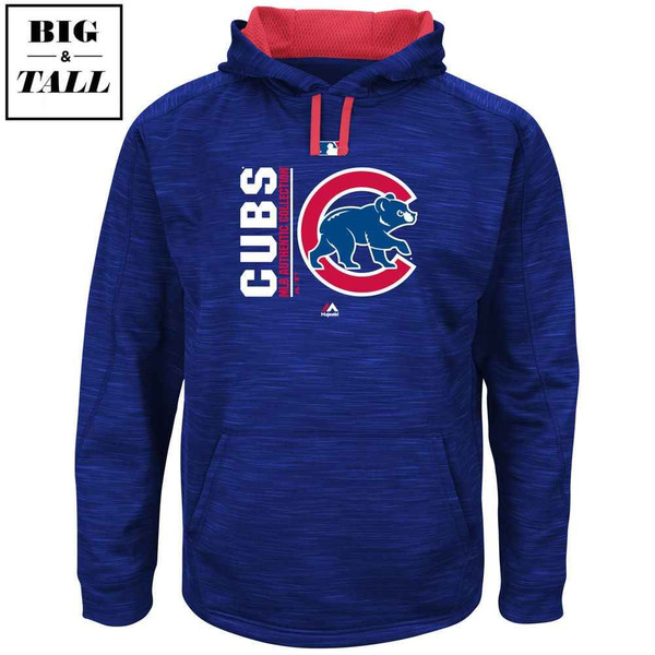 Chicago Cubs Big & Tall Authentic Collection Icon Streak Fleece Pullover  Hoodie by Majestic