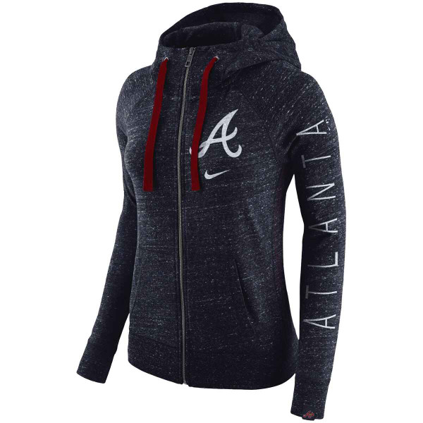 Atlanta Braves MLB Womens Gray Woven Hoodie