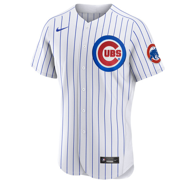 Men's True-Fan White/Royal Chicago Cubs Pinstripe Jersey