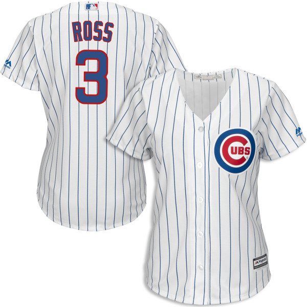 Women's Majestic Chicago Cubs #3 David Ross Authentic White