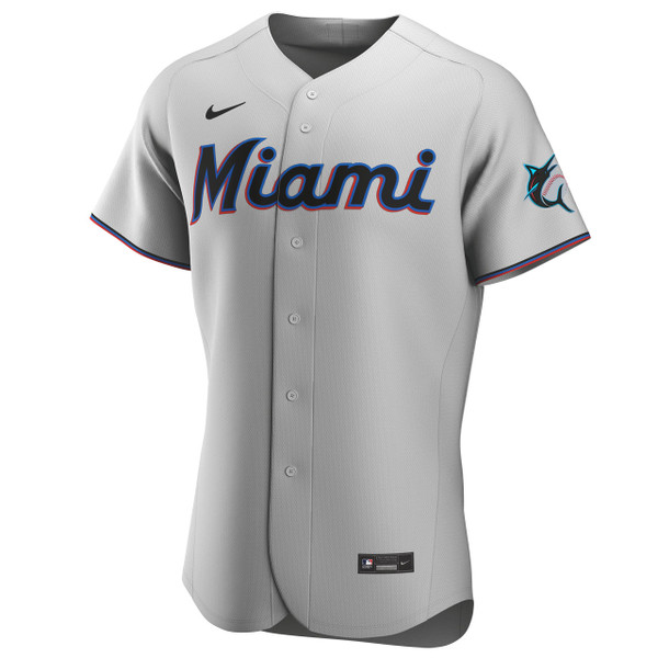 Miami Marlins Gray Road Authentic Jersey by Nike