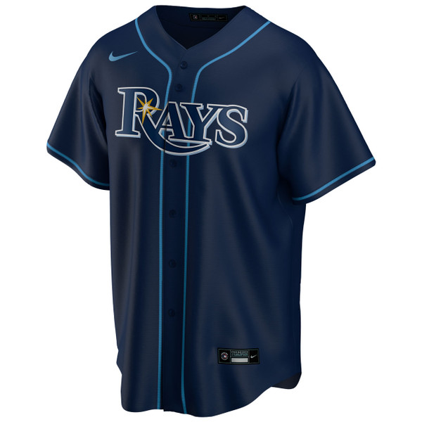 Youth Tampa Bay Rays Stitches Navy Logo Button-Down Jersey