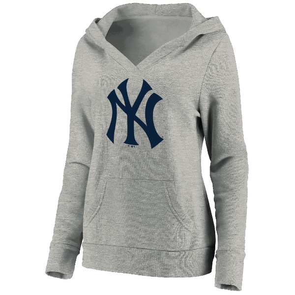 Fanatics Women's New York Yankees Long Sleeve V-Neck T-Shirt Size Large Gray