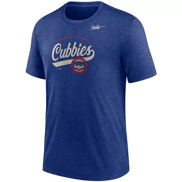 Men's Chicago Cubs Nike Heathered Royal Tri-Blend T-Shirt