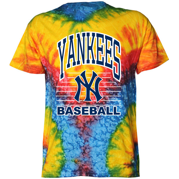 Men's '47 Blue New York Yankees Big Leaguer Tubular Tie-Dye Tank Top